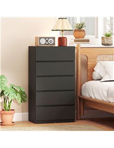 HOMCOM Chest of Drawers, 5-Drawer Storage Cabinets, Modern Dresser, Storage Drawer Unit for Bedroom 2