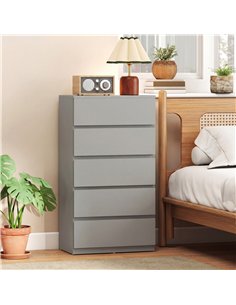 HOMCOM Chest of Drawers, 5-Drawer Storage Cabinets, Modern Dresser, Storage Drawer Unit for Bedroom 2