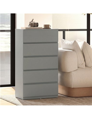 HOMCOM Chest of Drawers, 5-Drawer Storage Cabinets, Modern Dresser, Storage Drawer Unit for Bedroom