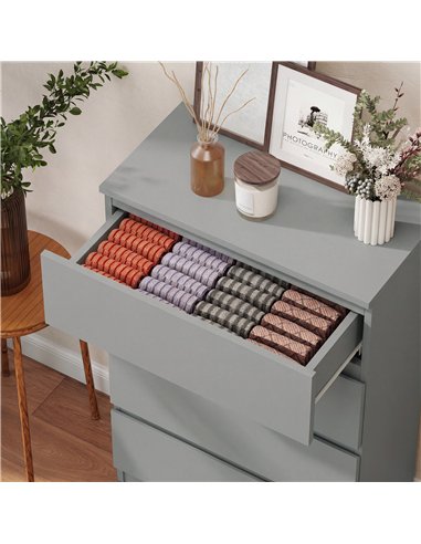 HOMCOM Chest of Drawers, 5-Drawer Storage Cabinets, Modern Dresser, Storage Drawer Unit for Bedroom