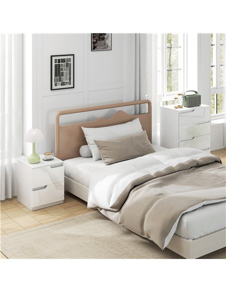 HOMCOM Chest of Drawers and Bedside Table, Modern, High Gloss - pic 183507 | FastDaddyshop