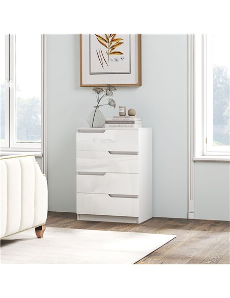HOMCOM Chest of Drawers and Bedside Table, Modern, High Gloss - pic 183514 | FastDaddyshop
