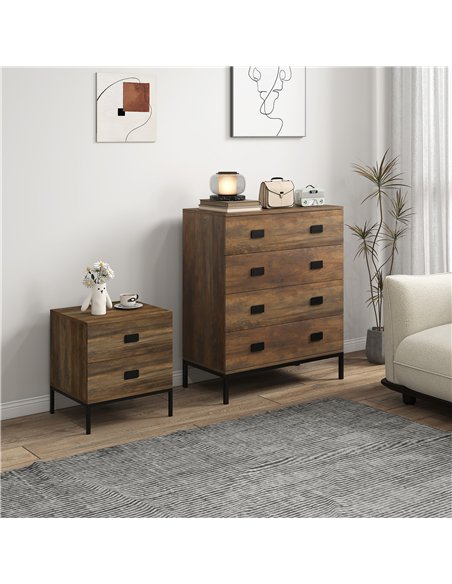 HOMCOM Chest of Drawers, Bedside Table Set with Drawers, Coffee - pic 183516 | FastDaddyshop