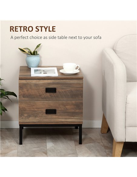 HOMCOM Chest of Drawers, Bedside Table Set with Drawers, Coffee - pic 183519 | FastDaddyshop