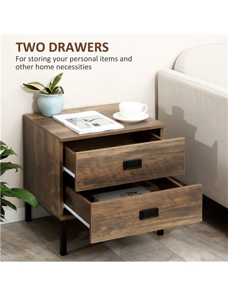 HOMCOM Chest of Drawers, Bedside Table Set with Drawers, Coffee - pic 183521 | FastDaddyshop