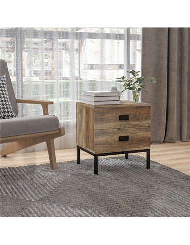 HOMCOM Chest of Drawers, Bedside Table Set with Drawers, Coffee