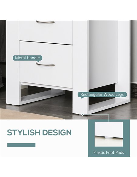 HOMCOM Bedroom Furniture Set, Drawer Chest and Nightstand, Modern White - pic 183537 | FastDaddyshop