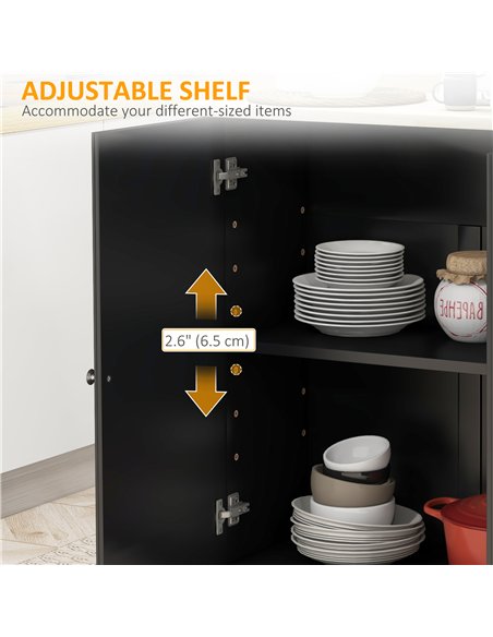 HOMCOM Kitchen Island with Drop Leaf, Rolling Kitchen Storage Trolley on Wheels with 3 Drawers, Black - pic 183565 | FastDaddyshop