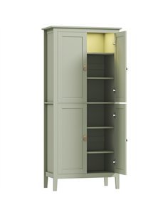 HOMCOM Tall Pantry Cupboard with Motion Sensor LED Light - Green
