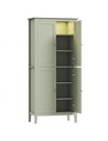 HOMCOM Tall Pantry Cupboard with Motion Sensor LED Light - Green
