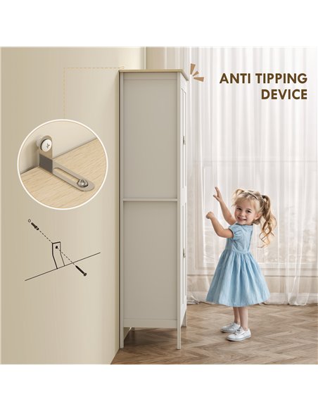 HOMCOM 176.5 cm Tall Pantry Cupboard with Motion Sensor LED Light - White - pic 183593 | FastDaddyshop