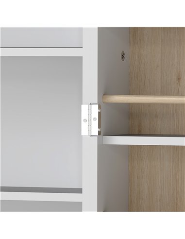 HOMCOM 119.5 cm Kitchen Cupboard, Freestanding Kitchen Cabinet with Double Doors, 5 Tiers, 12 Spice Racks, White