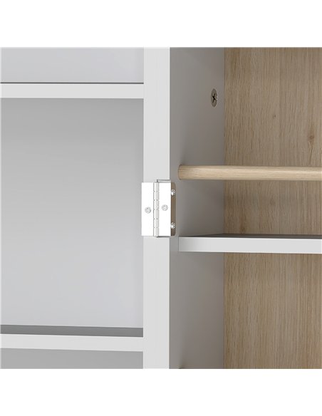 HOMCOM 119.5 cm Kitchen Cupboard, Freestanding Kitchen Cabinet with Double Doors, 5 Tiers, 12 Spice Racks, White - pic 183604 | FastDaddyshop