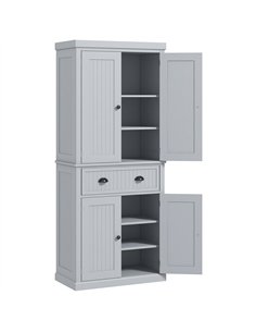 HOMCOM Multi-Storage Mid-Century Kitchen Cabinet - Grey