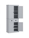 HOMCOM Multi-Storage Mid-Century Kitchen Cabinet - Grey