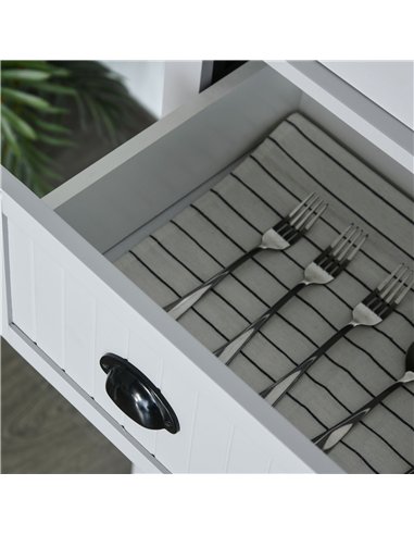 HOMCOM Multi-Storage Mid-Century Kitchen Cabinet - Grey