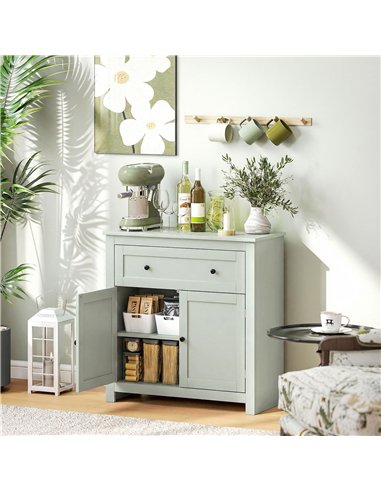 HOMCOM Sideboard Storage Cabinet, Modern Kitchen Cupboard with Adjustable Shelf, Drawer and Double Doors, Green