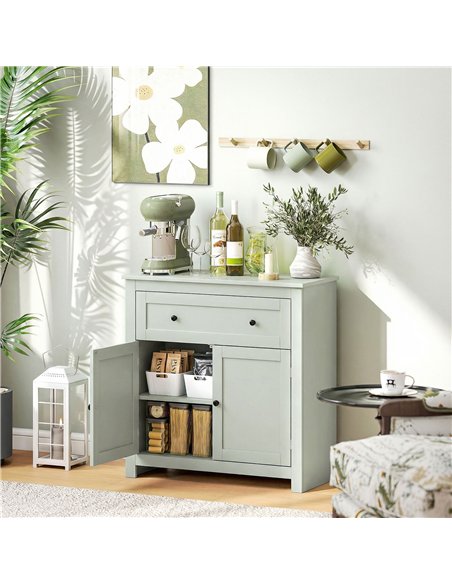 HOMCOM Sideboard Storage Cabinet, Modern Kitchen Cupboard with Adjustable Shelf, Drawer and Double Doors, Green - pic 183678 | FastDaddyshop