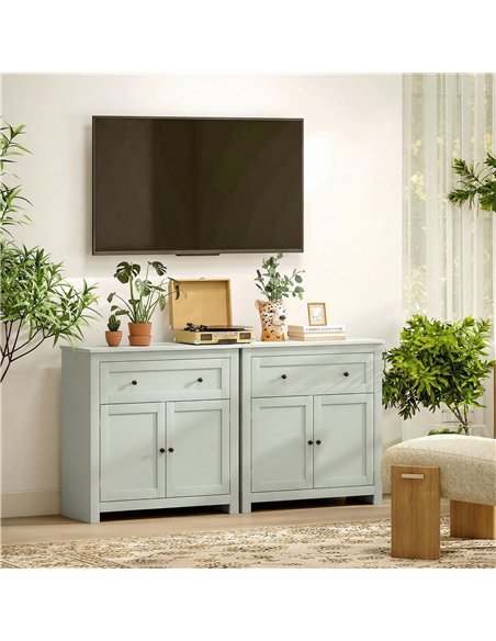 HOMCOM Sideboard Storage Cabinet, Modern Kitchen Cupboard with Adjustable Shelf, Drawer and Double Doors, Green - pic 183684 | FastDaddyshop