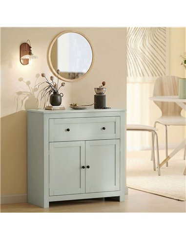 HOMCOM Sideboard Storage Cabinet, Modern Kitchen Cupboard with Adjustable Shelf, Drawer and Double Doors, Green