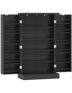 HOMCOM Kitchen Cupboard, Freestanding Multi-Storage Kitchen Pantry Cabinet with Adjustable Shelves, Black