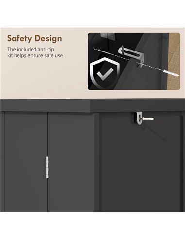HOMCOM Kitchen Cupboard, Freestanding Multi-Storage Kitchen Pantry Cabinet with Adjustable Shelves, Black
