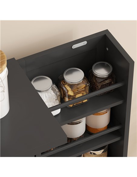 HOMCOM Kitchen Cupboard, Freestanding Multi-Storage Kitchen Pantry Cabinet with Adjustable Shelves, Black - pic 183703 | FastDaddyshop