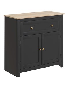 HOMCOM Sideboard Storage Cabinet, Modern Kitchen Cupboard with Adjustable Shelf, Drawer and Double Doors, Black