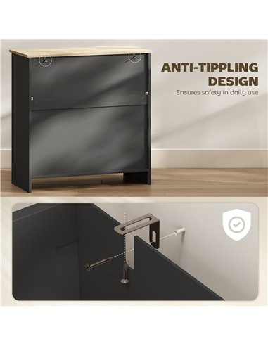 HOMCOM Sideboard Storage Cabinet, Modern Kitchen Cupboard with Adjustable Shelf, Drawer and Double Doors, Black