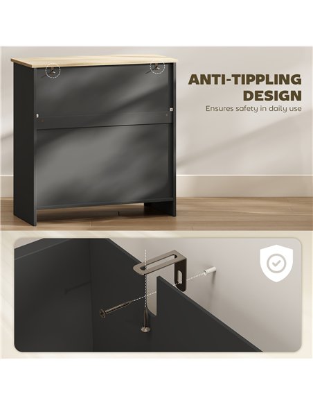 HOMCOM Sideboard Storage Cabinet, Modern Kitchen Cupboard with Adjustable Shelf, Drawer and Double Doors, Black - pic 183709 | FastDaddyshop