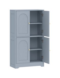 HOMCOM 4-Door Kitchen Storage Cabinet with Adjustable Shelves - Grey