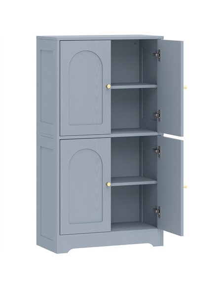 HOMCOM 4-Door Kitchen Storage Cabinet with Adjustable Shelves - Grey - pic 183713 | FastDaddyshop