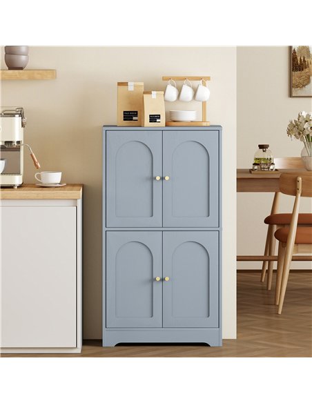 HOMCOM 4-Door Kitchen Storage Cabinet with Adjustable Shelves - Grey - pic 183720 | FastDaddyshop