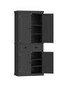 HOMCOM Kitchen Storage Cabinet with Drawer and Adjustable Shelves - Black