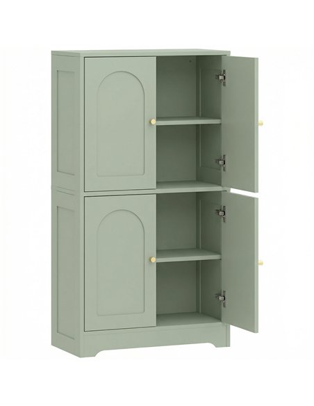 HOMCOM 4-Door Kitchen Storage Cabinet with Adjustable Shelves - Green - pic 183731 | FastDaddyshop