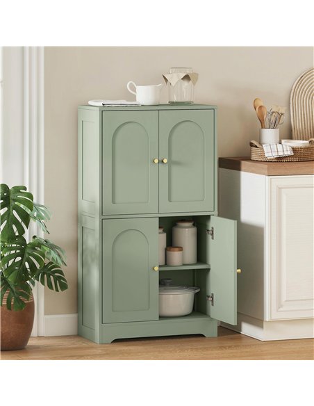 HOMCOM 4-Door Kitchen Storage Cabinet with Adjustable Shelves - Green - pic 183732 | FastDaddyshop