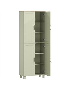 HOMCOM Freestanding Kitchen Cupboard, 4-Door Storage Cabinet with Adjustable Shelves, Modern Kitchen Pantry, 170cm, Green