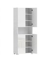 HOMCOM 180 cm Tall Kitchen Cupboard, Pantry Storage Cabinet with Soft Close Doors and Adjustable Shelves, High Gloss White