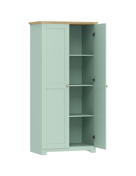 HOMCOM Kitchen Cupboard, 172cm Freestanding Storage Cabinet with Doors and Shelves, Light Green - pic 183767 | FastDaddyshop