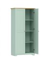 HOMCOM Kitchen Cupboard, 172cm Freestanding Storage Cabinet with Doors and Shelves, Light Green