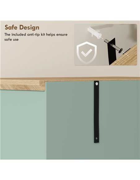 HOMCOM Kitchen Cupboard, 172cm Freestanding Storage Cabinet with Doors and Shelves, Light Green - pic 183773 | FastDaddyshop