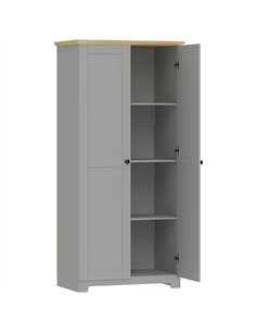 HOMCOM Kitchen Cupboard, 172cm Freestanding Storage Cabinet with Doors and Shelves, Grey