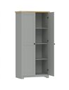 HOMCOM Kitchen Cupboard, 172cm Freestanding Storage Cabinet with Doors and Shelves, Grey
