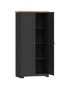 HOMCOM Kitchen Cupboard, 172cm Freestanding Storage Cabinet with Doors and Shelves, Black