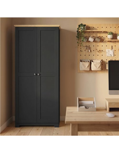 HOMCOM Kitchen Cupboard, 172cm Freestanding Storage Cabinet with Doors and Shelves, Black - pic 183793 | FastDaddyshop