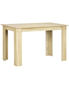 HOMCOM Dining Table for 4-6 People, Kitchen Table with Wood Effect for Dining Room, Oak
