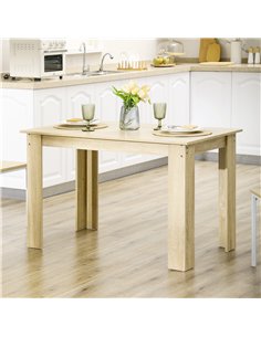 HOMCOM Dining Table for 4-6 People, Kitchen Table with Wood Effect for Dining Room, Oak 2