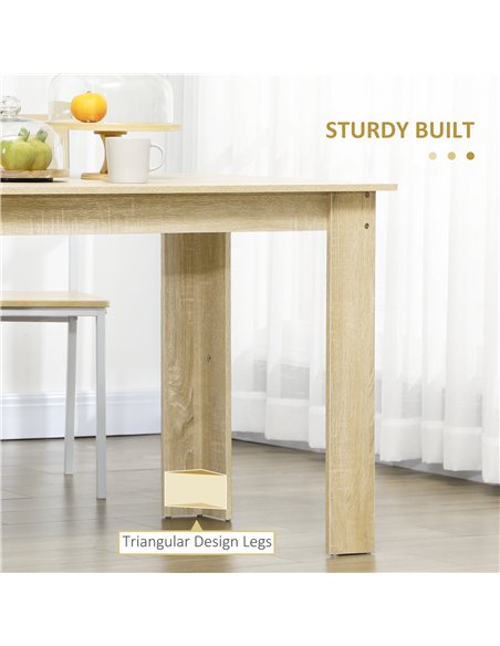 HOMCOM Dining Table for 4-6 People, Kitchen Table with Wood Effect for Dining Room, Oak - pic 183817 | FastDaddyshop