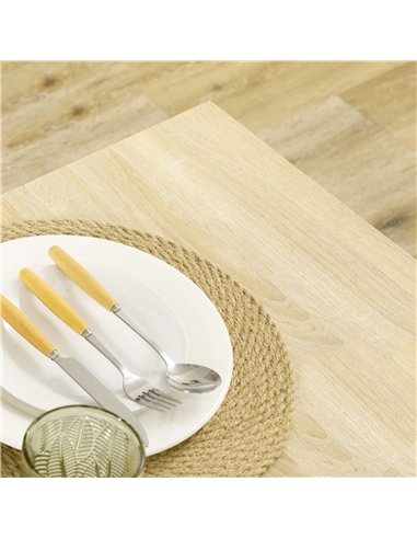 HOMCOM Dining Table for 4-6 People, Kitchen Table with Wood Effect for Dining Room, Oak