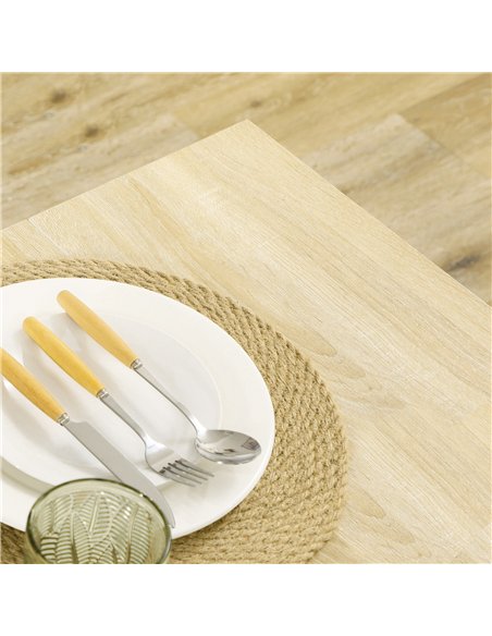 HOMCOM Dining Table for 4-6 People, Kitchen Table with Wood Effect for Dining Room, Oak - pic 183819 | FastDaddyshop